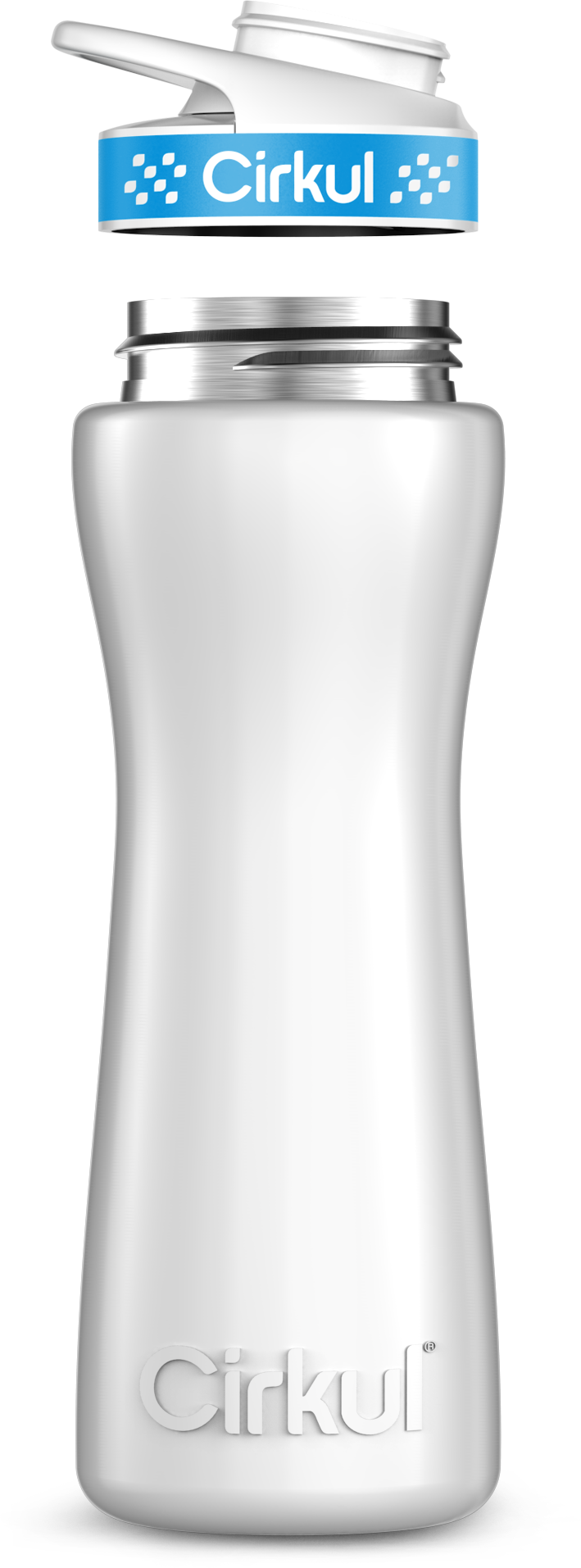 FREE 22oz. White Stainless Steel Bottle & Blue Comfort Grip Lid