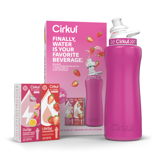 Base: 32oz Hot Pink Stainless Steel Bottle Starter Kit